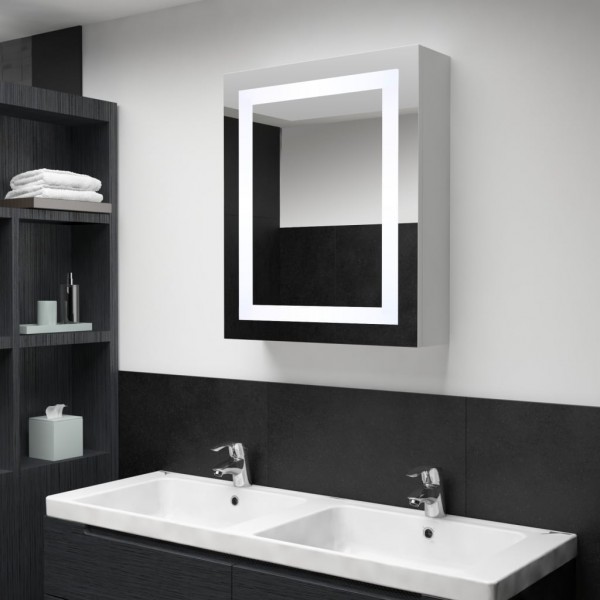 Mueble de baño con espejo LED 50x13x70 cm D
