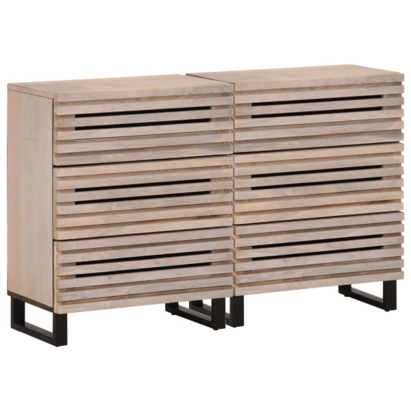 Aparador 2 piezas madera maciza de mango 60x34x75 cm D