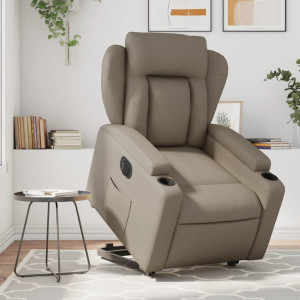 Sillón elevable eléctrico cuero artificial capuchino D