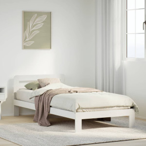 Estructura cama sin colchón madera maciza pino blanca 100x200cm D