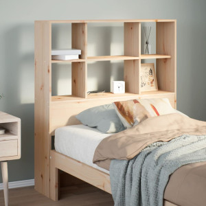 Cabecero de cama con almacenaje madera maciza de pino 75 cm D