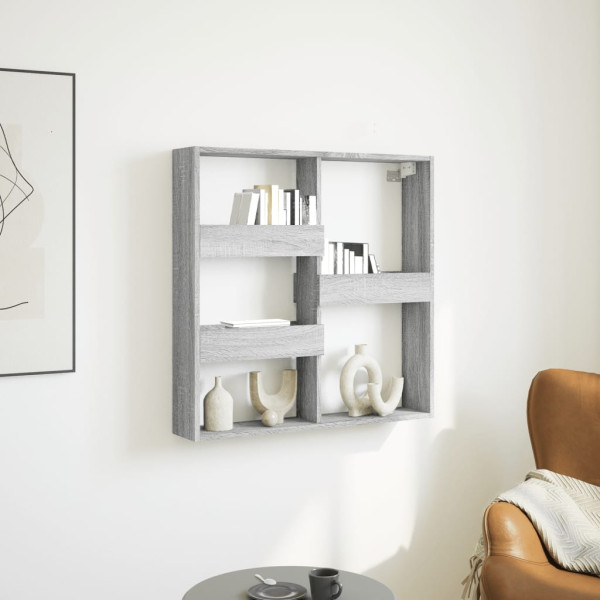 Armario de pared madera de ingeniería gris Sonoma 80x15x80 cm D