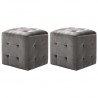 Pufe 2 pcs 30x30x30 cm veludo cinzento 1
