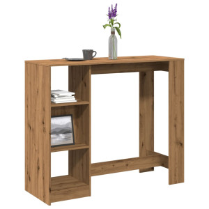 Mesa bar con estante madera roble artisian 124x46x103.5 cm D