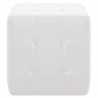 Pufe 2 pcs 30x30x30 cm couro artificial branco 3