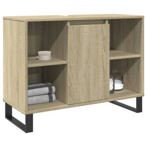 Mueble de baño madera de ingeniería roble Sonoma 80x33x60 cm D