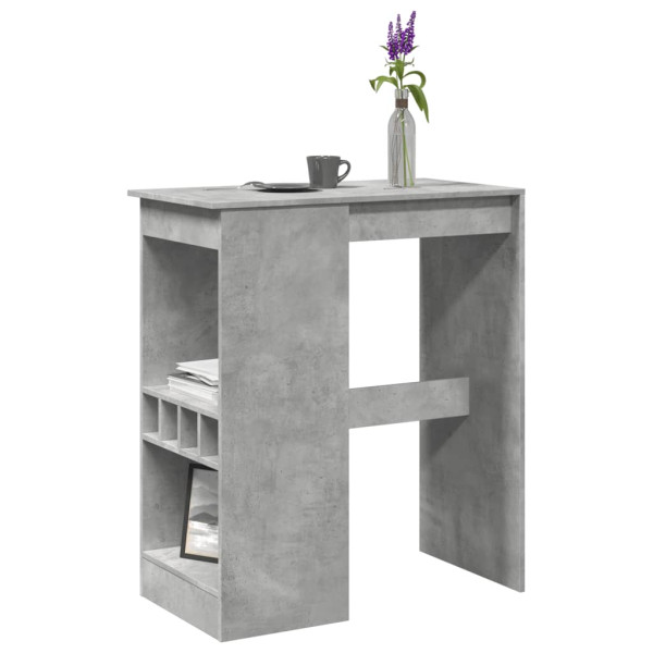 Mesa alta con estantes madera gris hormigón 90x47.5x103.5 cm D