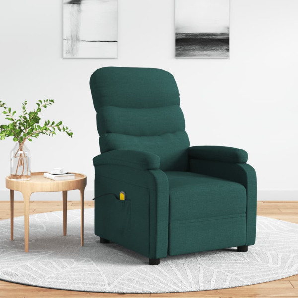 Sillón de masaje eléctrico tela verde oscuro D