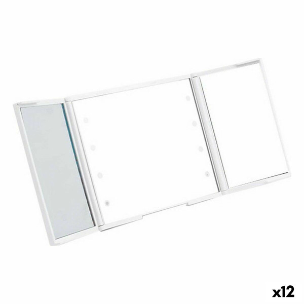 Espejo de Bolsillo Luz LED Blanco 1,5 x 9,5 x 11,5 cm (12 Unidades) D