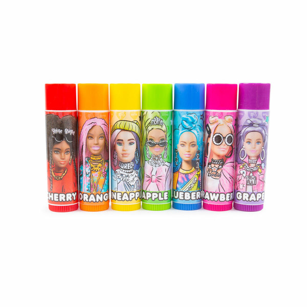 Bálsamo Labial con Color Barbie Infantil 7 Piezas D