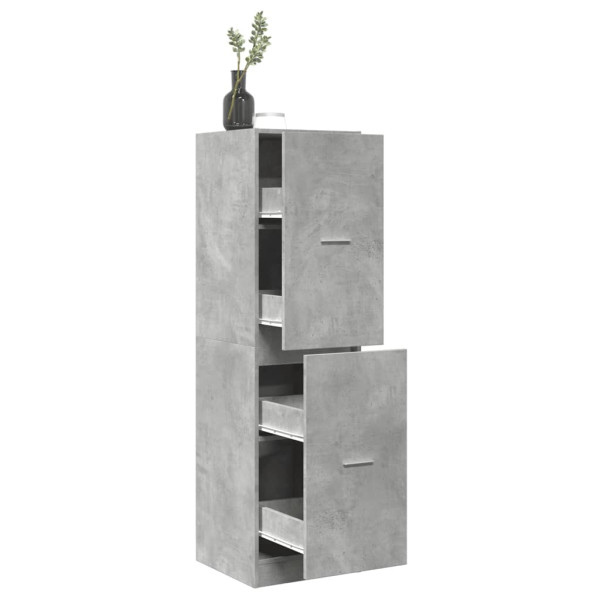 Armario botiquín madera ingeniería gris hormigón 40x41x144.5 cm D