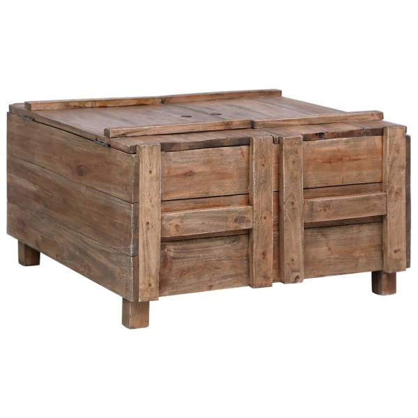 Mesa de centro de madera maciza reciclada 65x65x38 cm D
