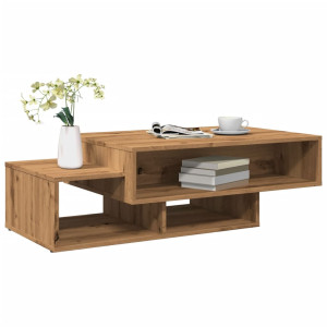 Mesa de centro madera de ingeniería roble artisan 105x55x32 cm D