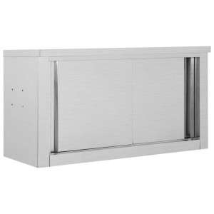 Armario pared de cocina puertas correderas acero 90x40x50 cm D