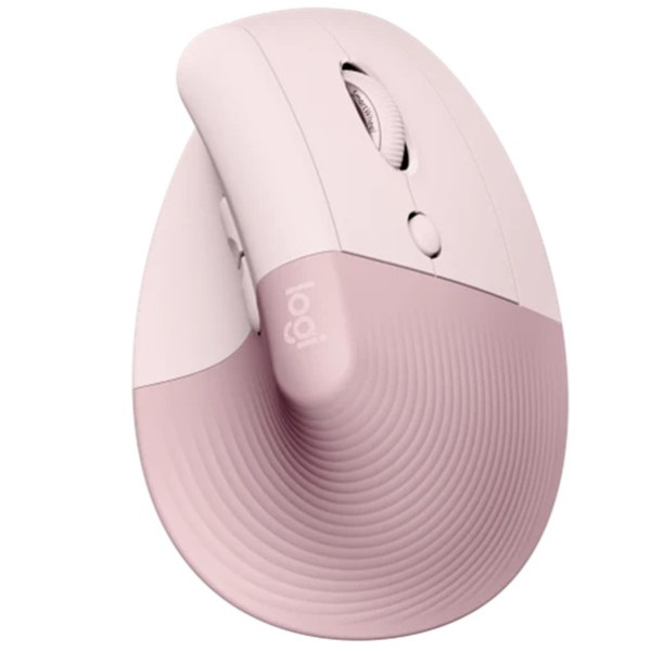 Mouse raton vertical logitech lift 6 botones 4000 dpi wireless inalambrico rosa D