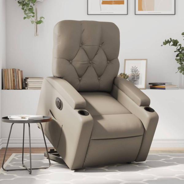 Sillón elevable eléctrico cuero artificial capuchino D