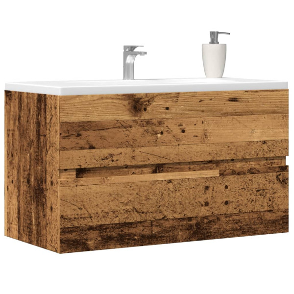 Armario pared baño madera ingeniería envejecida 80x38.5x45cm D