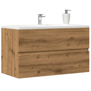 Mueble de lavabo madera ingeniería roble artisian 90x38.5x45 cm D