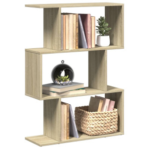 Librería divisora 3 niveles madera roble Sonoma 70x24x97 cm D