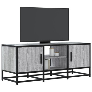 Mueble TV metal y madera ingeniería gris Sonoma 100x35x41 cm D