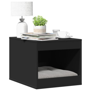 Mueble arenero para gatos madera ingeniería negro 47x59x42 cm D