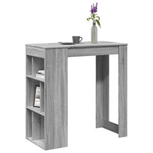 Mesa alta bar con estantes gris Sonoma 102x50x103.5 cm D