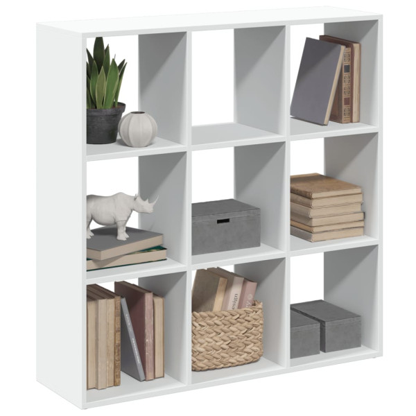 Librería divisora madera ingeniería blanca 102x29x103.5 cm D