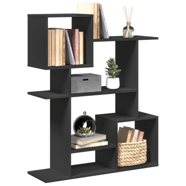 Librería divisora madera de ingeniería negra 92x29x112 cm D