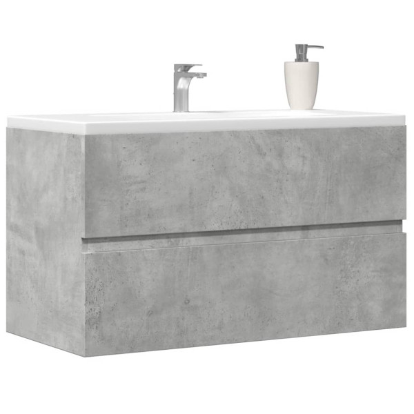 Armario pared baño madera ingeniería gris hormigón 80x38.5x45cm D