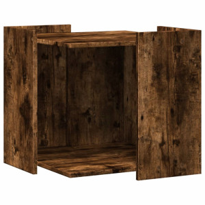 Mueble arenero para gatos madera roble ahumado 53x53x51 cm H