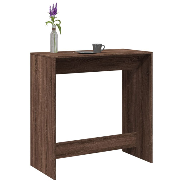 Mesa alta de bar madera ingeniería marrón roble 102x50x103.5 cm D