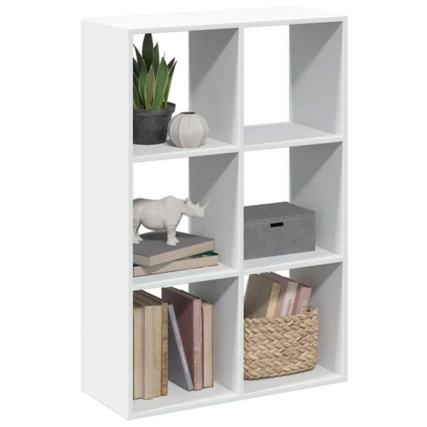 Librería divisora madera ingeniería blanco 69.5x29x103.5 cm D