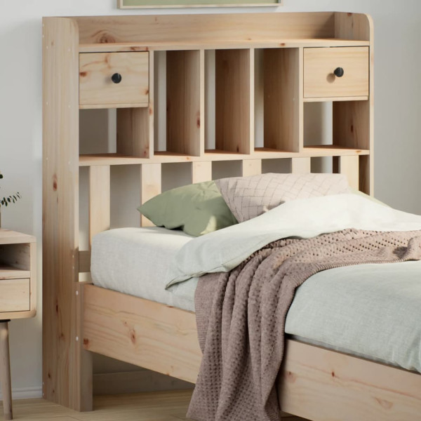 Cabecero de cama con almacenaje madera maciza de pino 100 cm D