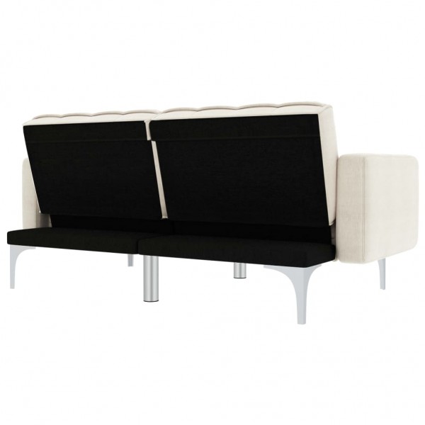 Sofá-cama tecido creme M 4