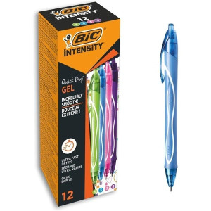 Caja de Bolígrafos de Tinta de Gel Retráctil Bic Gelocity 964826 verde/rosa/turquesa D