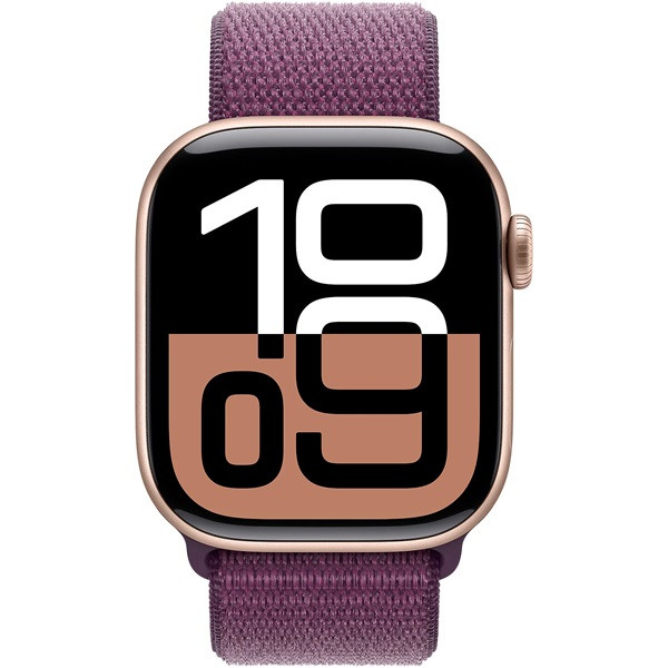 Apple Relógio Série 10 GPS 46 mm alumínio ouro rosa esportivo loop ameixa D