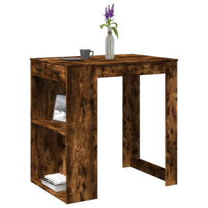 Mesa alta de bar madera ingeniería roble ahumado 102x70x103.5cm D