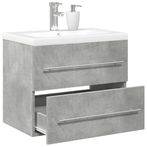 Set muebles de baño 2 piezas madera contrachapada gris hormigón D