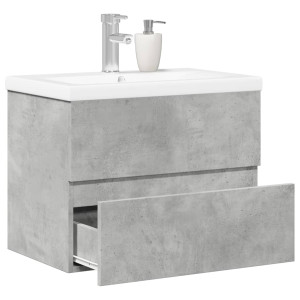 Set muebles de baño 2 piezas madera contrachapada gris hormigón D