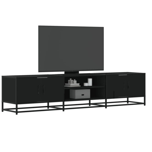 Móveis de TV madeira de engenharia preta 180x35x41 cm D