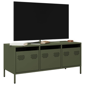 Mueble TV acero laminado en frío verde oliva 101.5x39x43.5 cm D