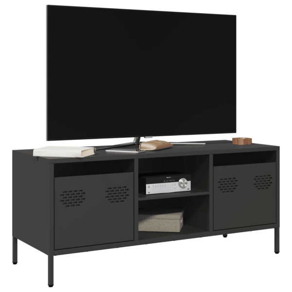 Mobiliário para TV de aço laminado preto 101.5x39x43.5 cm D