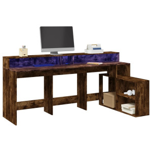 Mesa com LED Engenharia de Madeira Smoked Oak 200x104x91cm D