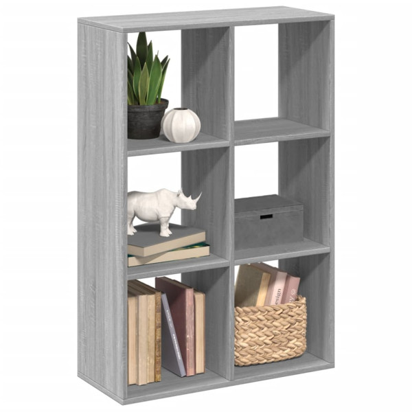 Librería divisor madera ingeniería gris Sonoma 69.5x29x103.5 cm D