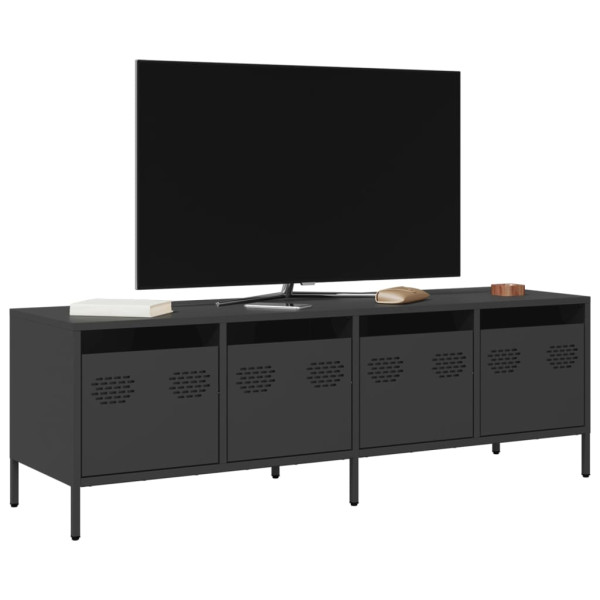 Móvel TV em aço laminado a frio preto 135x39x43,5 cm D