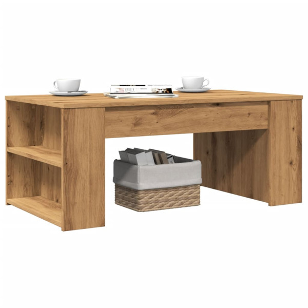 Mesa de centro madera ingeniería roble artesanal 102x55x42cm D