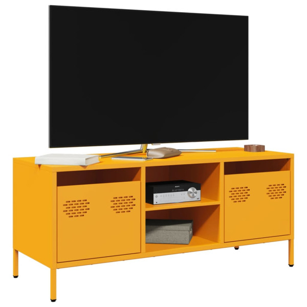 Móvel TV em aço laminado a frio amarelo 101,5x39x43,5 cm D