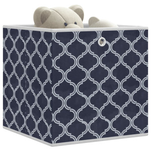 Cajas almacenaje plegables 10 uds no tejida azul 32x32x32 cm D