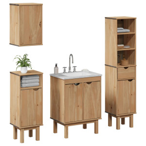 Juego de muebles de baño OTTA 4 pzas madera maciza pino D