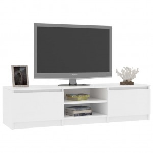 Mueble para TV madera contrachapada blanco 140x40x35.5 cm D